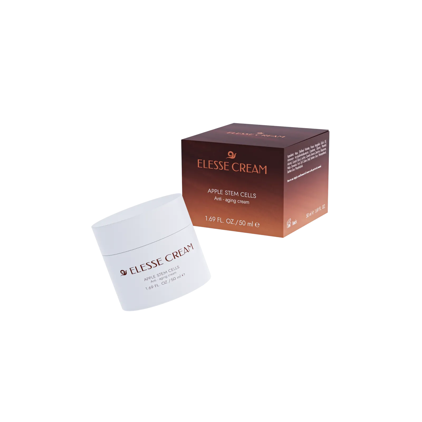 Confezione di Elesse Cream con INCI completo stampato sul lato